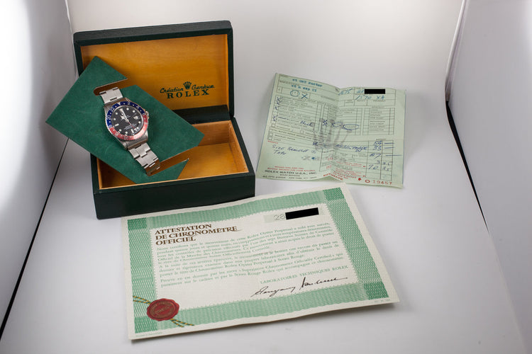 1970 Rolex GMT-Master 1675 with Pepsi Insert and Box and Papers