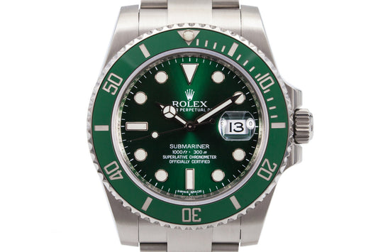 2010 Rolex Green Submariner 116610LV with Box and Papers
