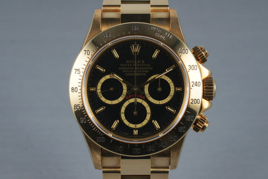 1991 Rolex 18K YG Zenith Daytona 16528 with Box and Papers