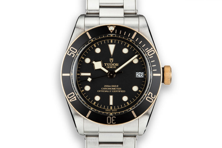 2017 Tudor Two-Tone Black Bay Heritage 79733N on Stainless Bracelet with Box and Papers