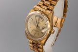 1987 Rolex 18K YG Day-Date 18038 Champagne Dial