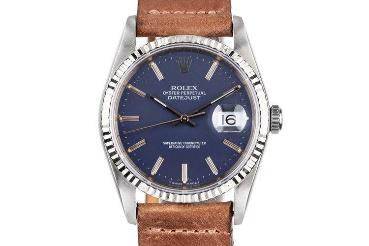 1988 Rolex DateJust 16234 with Matte Blue Dial