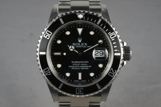 2005 Rolex Submariner 16610 with Box and Papers