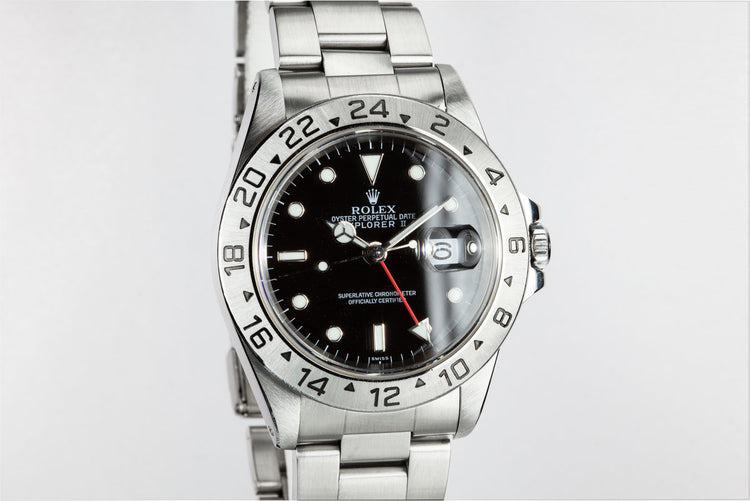 1999 Rolex Explorer II 16570 with "SWISS" Only Black Dial