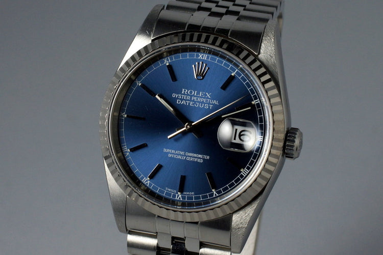 1999 Rolex DateJust 16234 Blue Dial