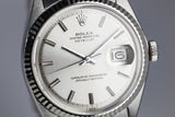 1970 Rolex DateJust 1601 Silver Dial with No Lume Dial