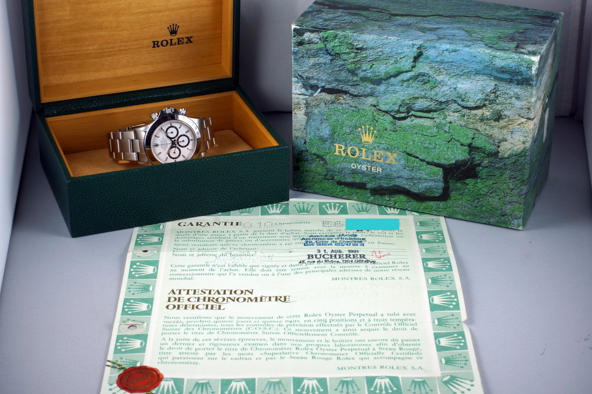 HQ Milton 1990 Rolex Zenith Daytona 16520 White Dial with Box