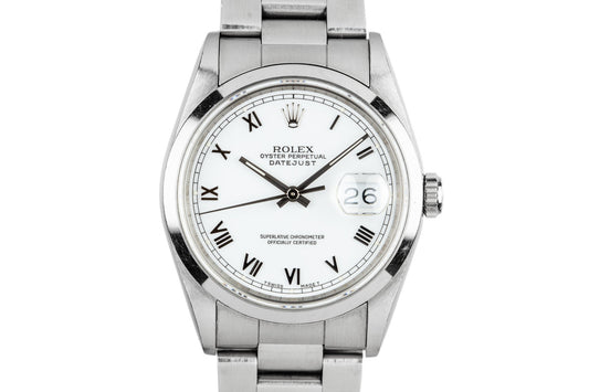 1993 Rolex DateJust 16200 White Roman Dial