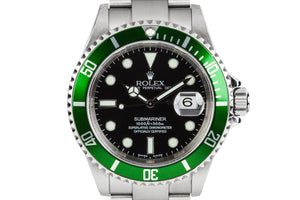 2003 Rolex Submariner 16610LV with MK I dial and Green Bezel