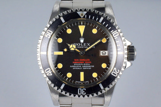 1967 Rolex Double Red Sea Dweller Thin Case 1665 BROWN Mark II Dial with Box and Papers