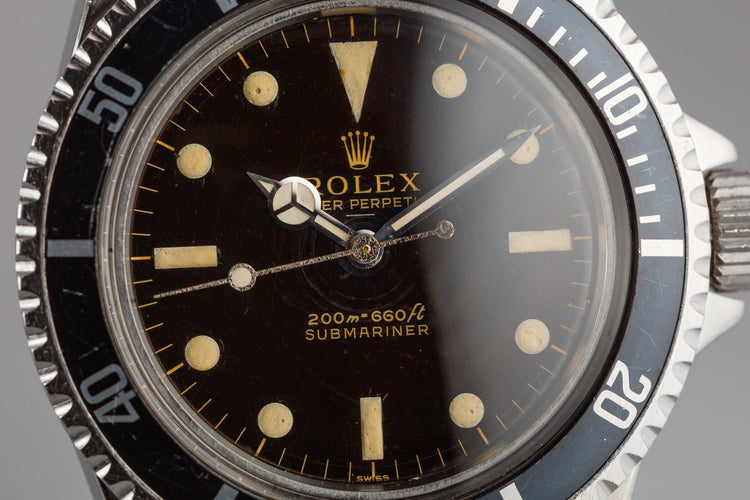 1963 Rolex Submariner 5513 Pointed Crown Guard Case with Gilt Underline Dial with Royal Navy Dive History