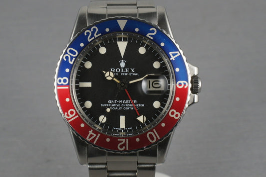 Rolex GMT 1675 Pointy Crown Guards Chapter Ring ultra light brown dial