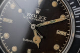 1959 Rolex Submariner 5512 with Tropical Gilt Chapter Ring Dial, Red Triangle Bezel, and Big Logo Stretch Bracelet