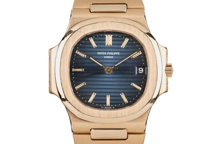 1988 18K Patek Phillipe Nautilus 3800/1 Sigma Dial with Box and Papers