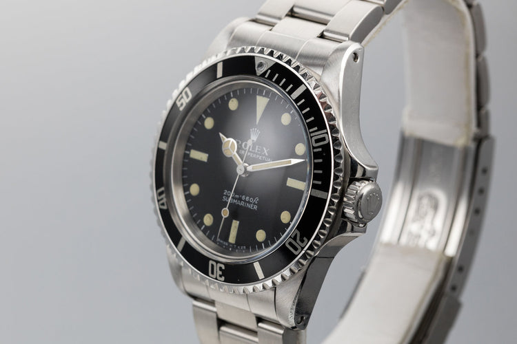 1967 Rolex Submariner 5513 with Meters First Dial with Kissing 40 Insert