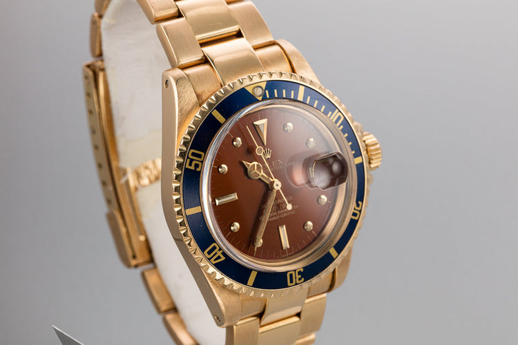 1970 Rolex 18K YG Submariner 1680 with Tropical Nipple Dial