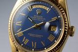 1975 Rolex YG Day-Date 1803 Matte Blue Buckley Dial