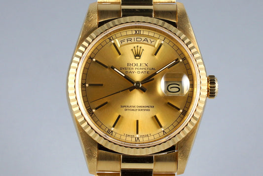 1988 Rolex YG Day-Date 18238 Champagne Dial