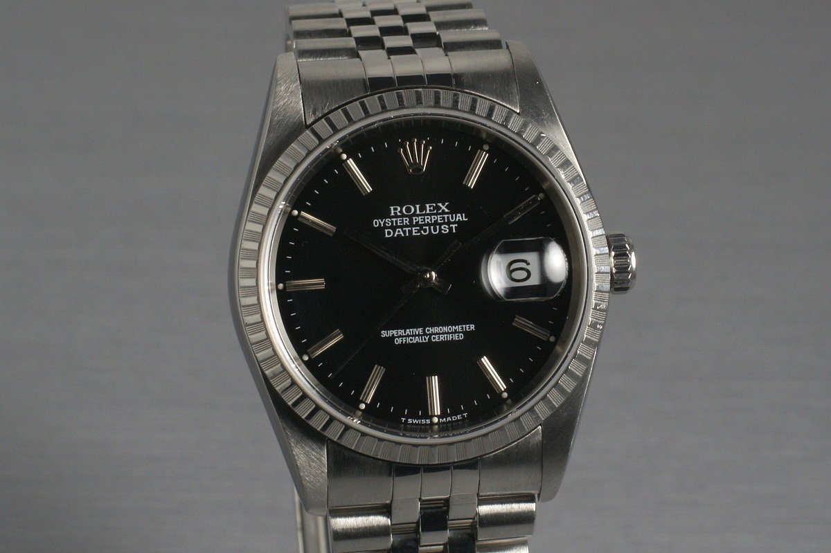 naykyoto様黒1台 HQ Milton - 2003 Rolex DateJust 16220 Black Dial, Inventory #3002