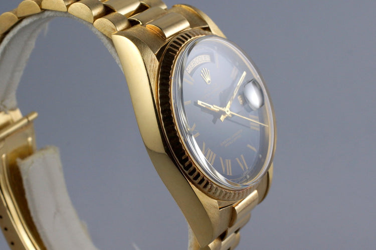 1975 Rolex YG Day-Date 1803 Matte Blue Buckley Dial