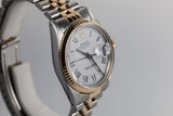 1983 Rolex Two Tone Datejust 16013 with White Painted Roman Numerals