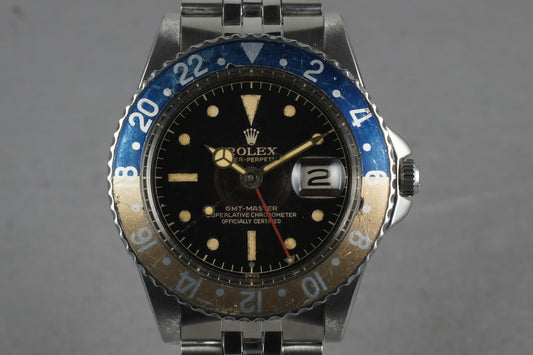 1963 Rolex GMT 1675 PCG with Gilt Chapter Ring Dial