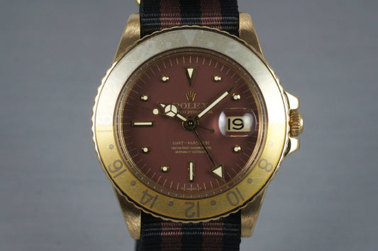 1970 Rolex YG GMT 1675 with Root Beer Dial