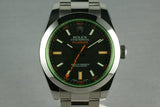Rolex Milgauss Green 16400 GV with Box and Papers