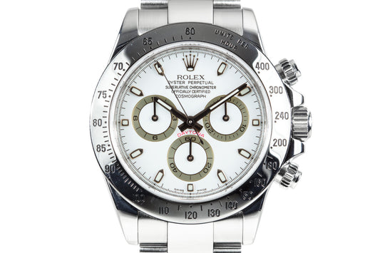 2007 Rolex Daytona 116520 White Dial with Box and Purchase Papers