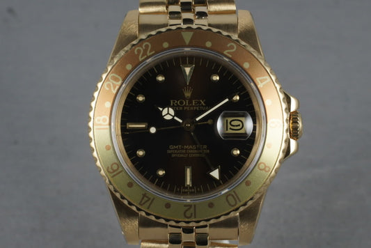 1981 Rolex GMT 18K with Root Beer Nipple Dial 16758