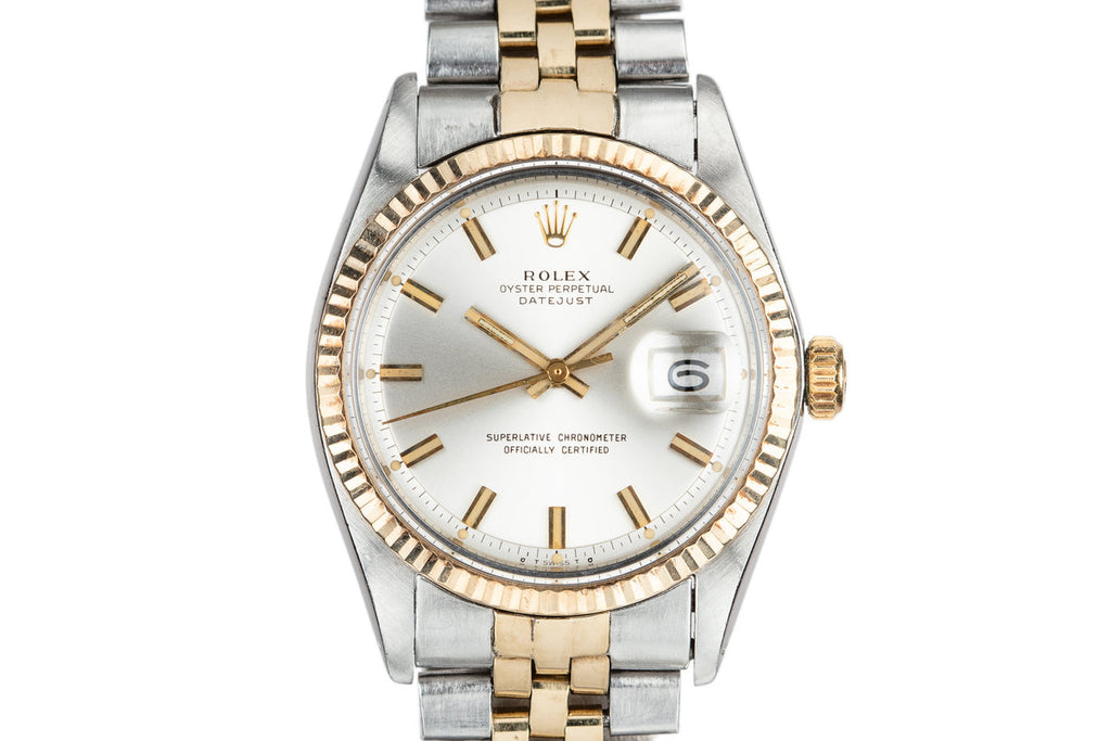 1972 Rolex Two-Tone DateJust 1601 with Silver Sigma "Wide Boy" Dial