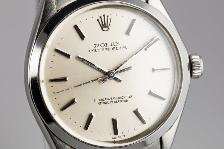 1972 Rolex Oyster Perpetual 1002 with Silver no Lume Dial