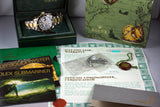 1991 Rolex Two Tone Black Submariner 16613 with Box and Papers