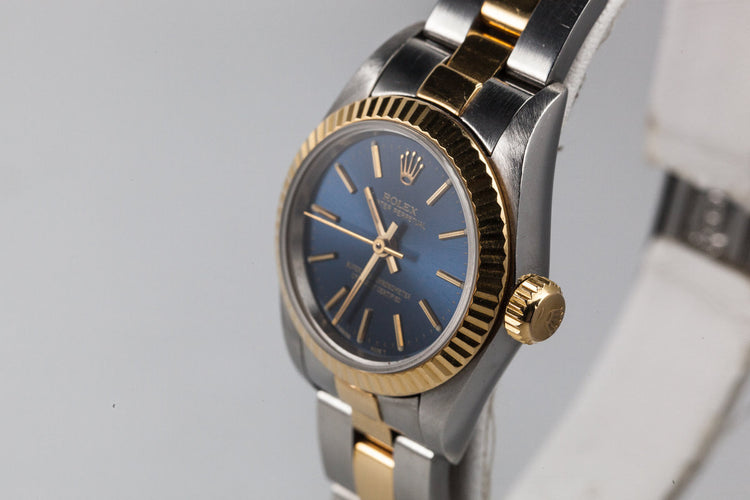 1995 Ladies Oyster Perpetual 67193 Blue Dial