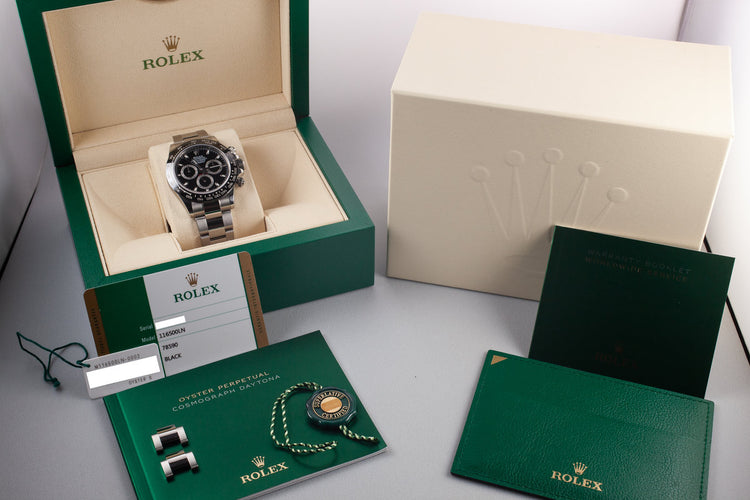 2018 Rolex Ceramic Daytona 116500LN Black Dial with Box and Papers