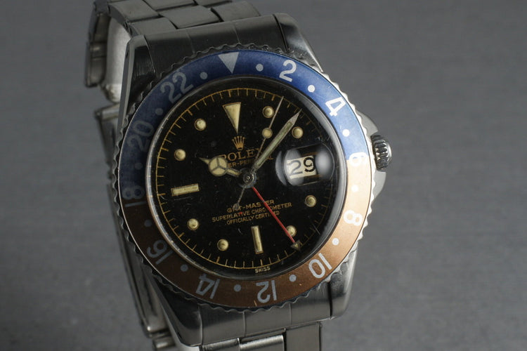 Rolex GMT 1675 PCG Case with Gilt Chapter Ring Dial
