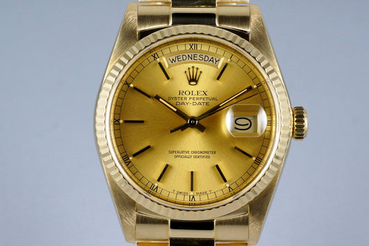 1985 Rolex YG Day Date 18038 with Papers