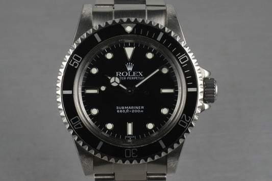 1985 Rolex Submariner 5513 with WG surrounds and Service Papers