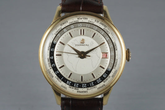 1951 Breitling Gold Capped Unitime 1-206 with Tourneau Double Name Dial