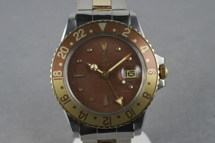 1972 Rolex GMT 14K/SS 1675  with Root Beer Dial
