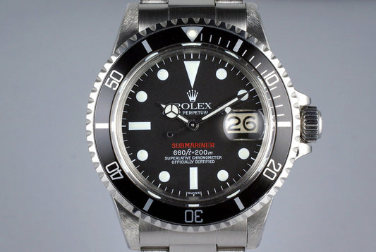 1970 Rolex Red Submariner Ref: 1680 Luminova Service Dial