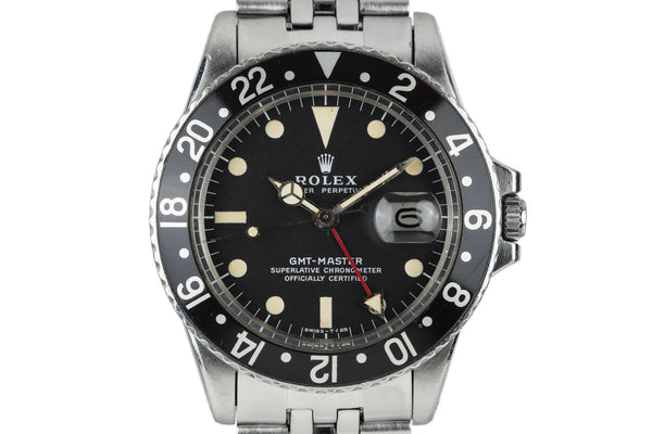 1972 Rolex GMT-Master 1675 with Fat Font Black Bezel Insert