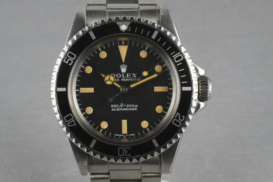 Rolex Submariner  5513 with orange creamy colored lume