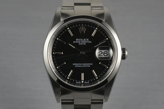 2003 Rolex Date 15200 Black Dial with Papers