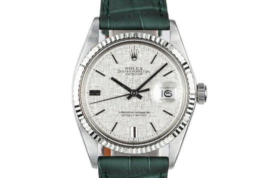 1971 Rolex DateJust 1601 with No Lume Linen Dial