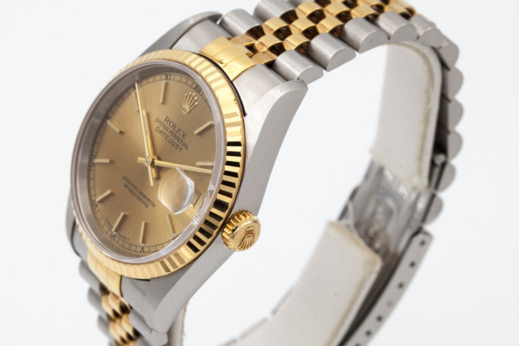 1995 Rolex Two Tone DateJust 16233 Gold Dial