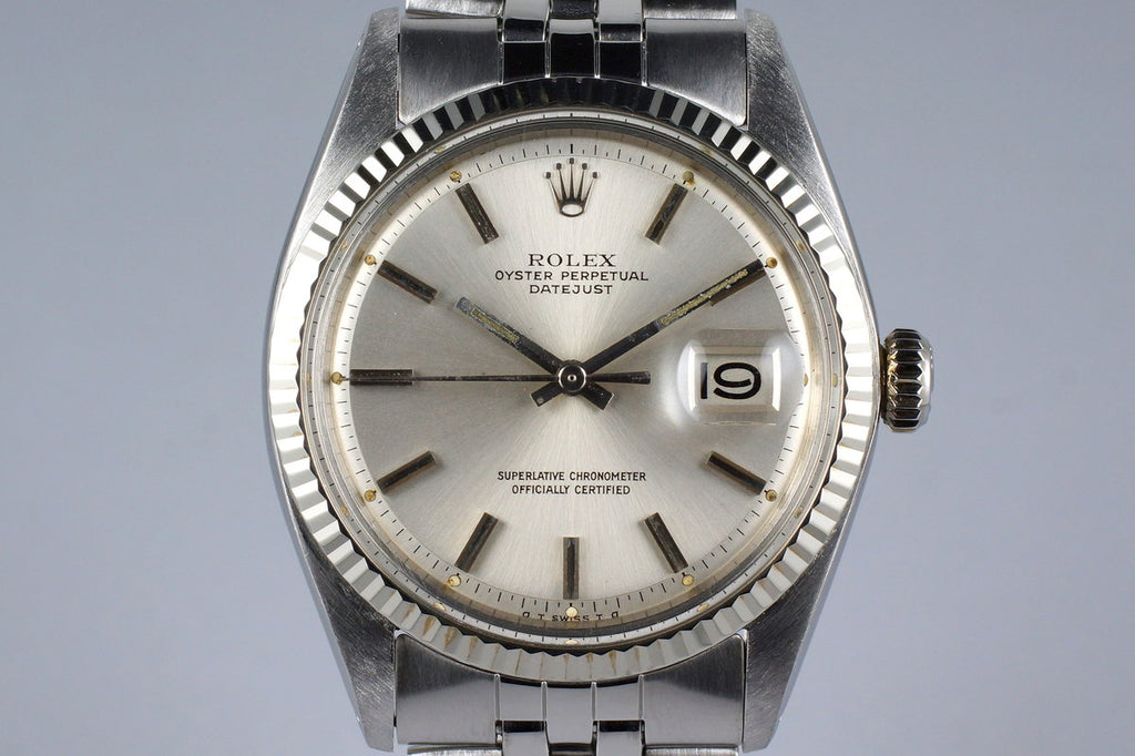 HQ Milton - 1973 Rolex DateJust 1601 Silver Sigma Inventory #7916, For Sale