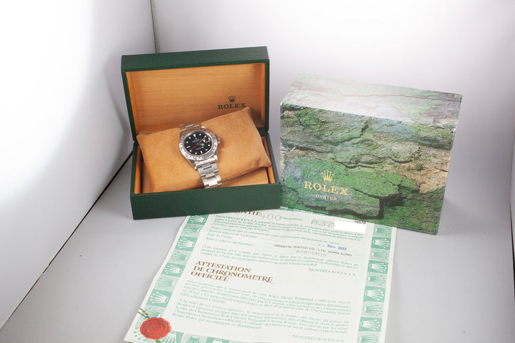 1999 Rolex Explorer II 16570 "SWISS" Only Black Dial with Box and Papers