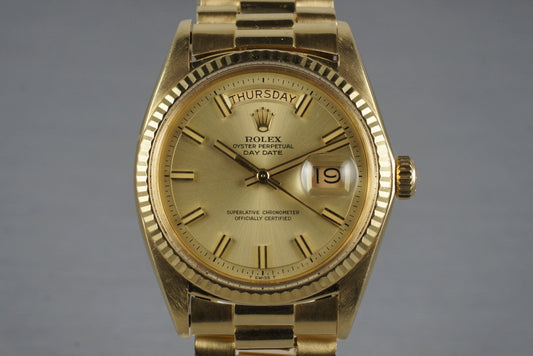 1970 Rolex YG Day-Date 1803 ‘Wide Boy’ Dial