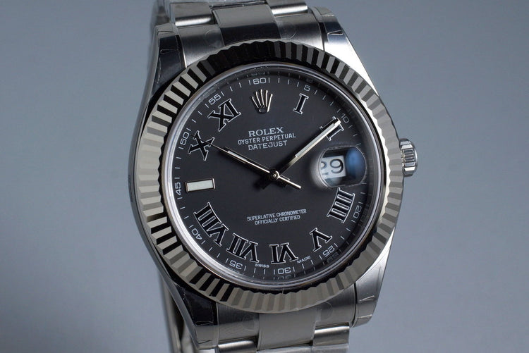 2014 Rolex Datejust II 116334 Gray Roman Dial with Box and Papers MINT
